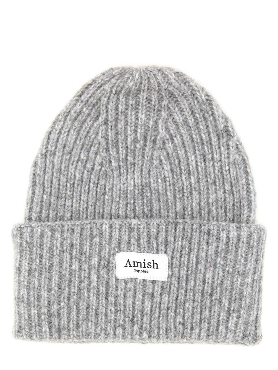 AMISH CAPPELLO BEANIE IN MISTO LANA CON LOGO Prezzo di fabbrica