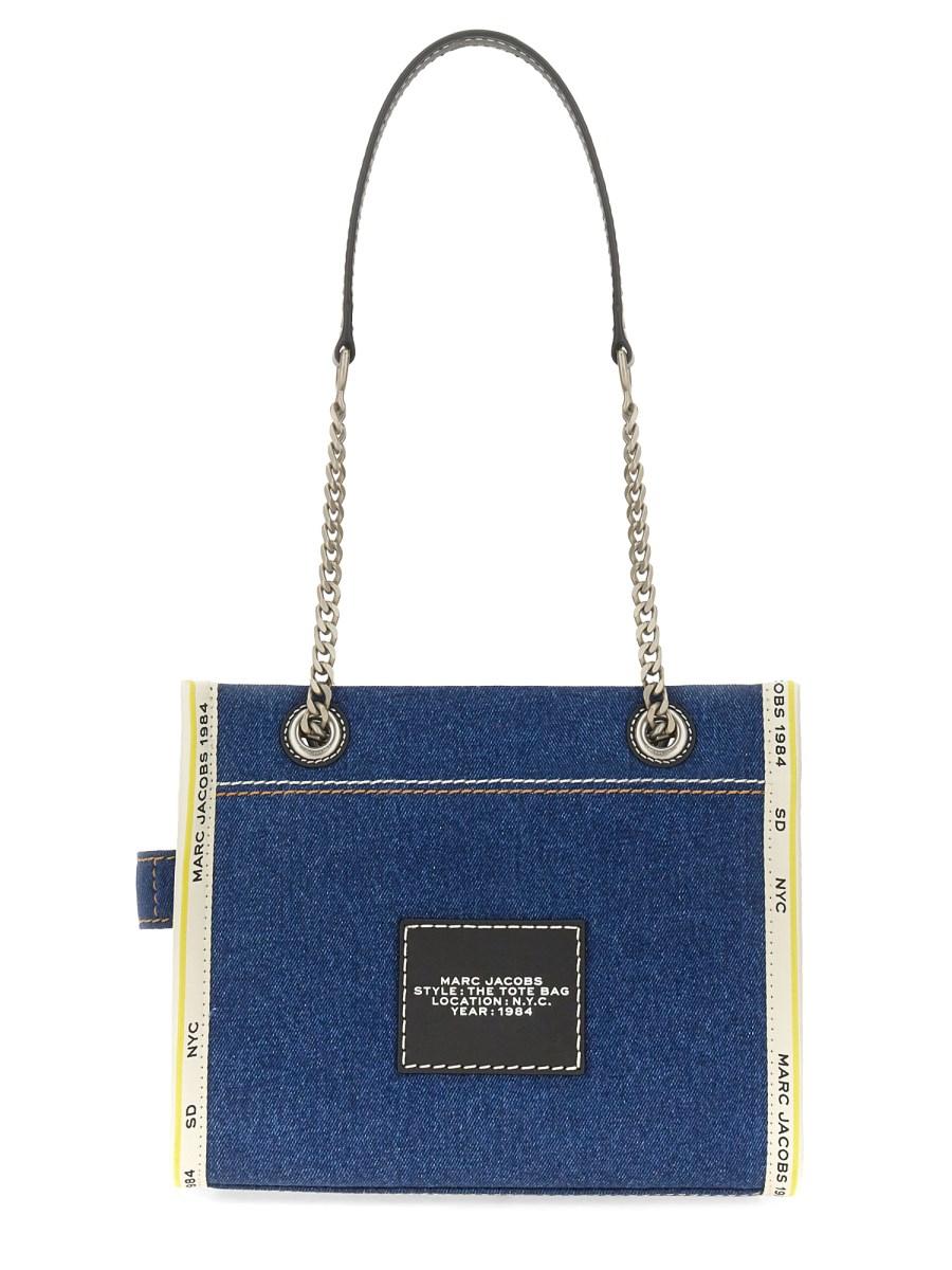 MARC JACOBS BORSA THE TOTE SMALL IN DENIM CON CATENA Latest stili