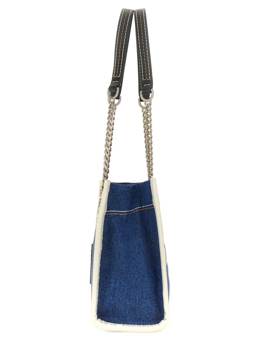 MARC JACOBS BORSA THE TOTE SMALL IN DENIM CON CATENA Latest stili