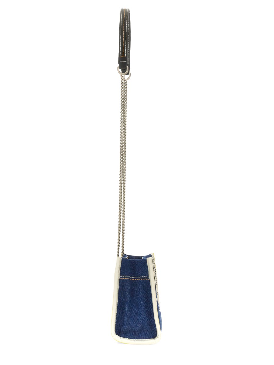 MARC JACOBS BORSA THE TOTE MINI IN DENIM CON CATENA Ultimo giorno