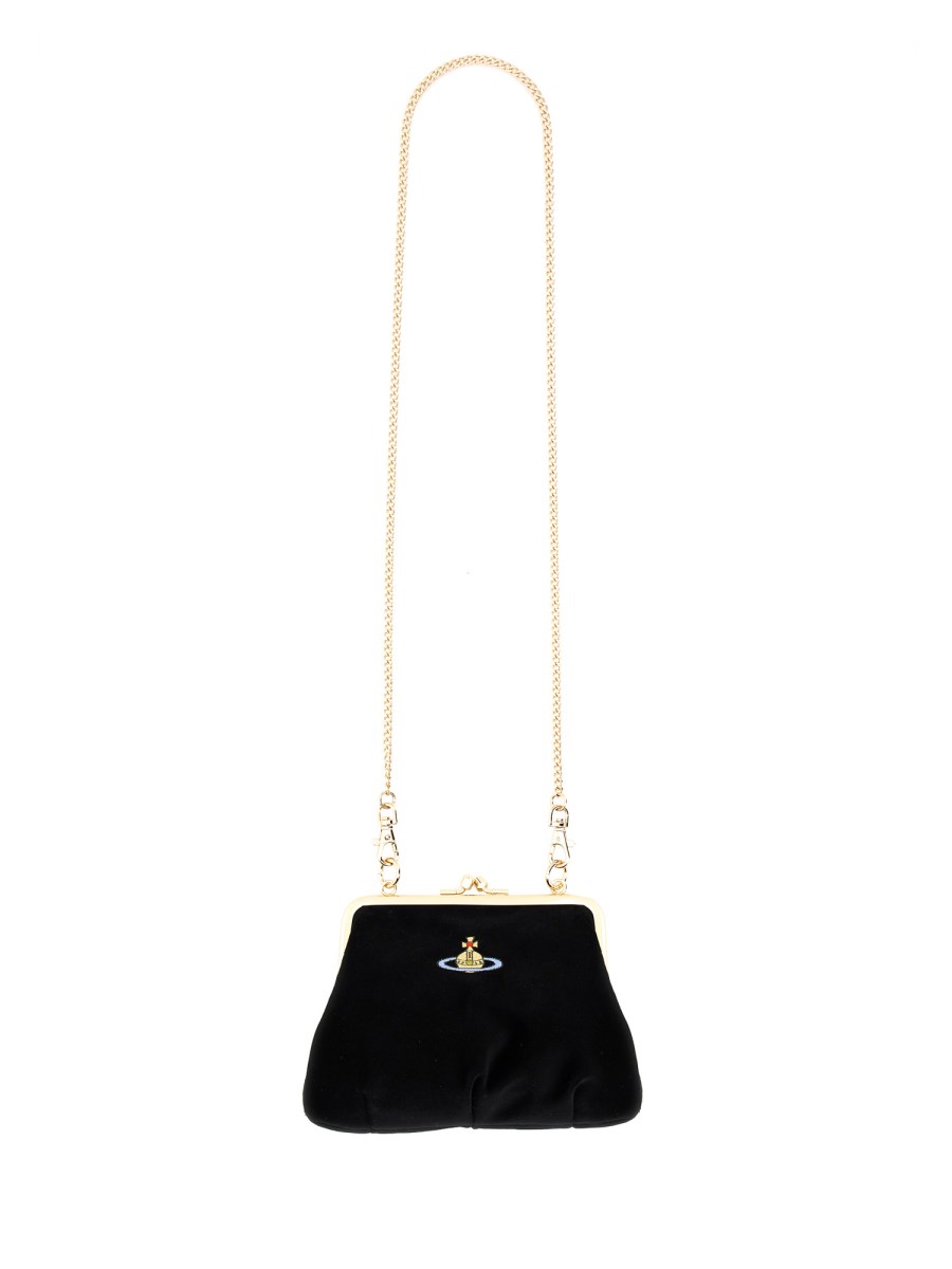 VIVIENNE WESTWOOD BORSA GRANNY FARME IN VELLUTO In vendita
