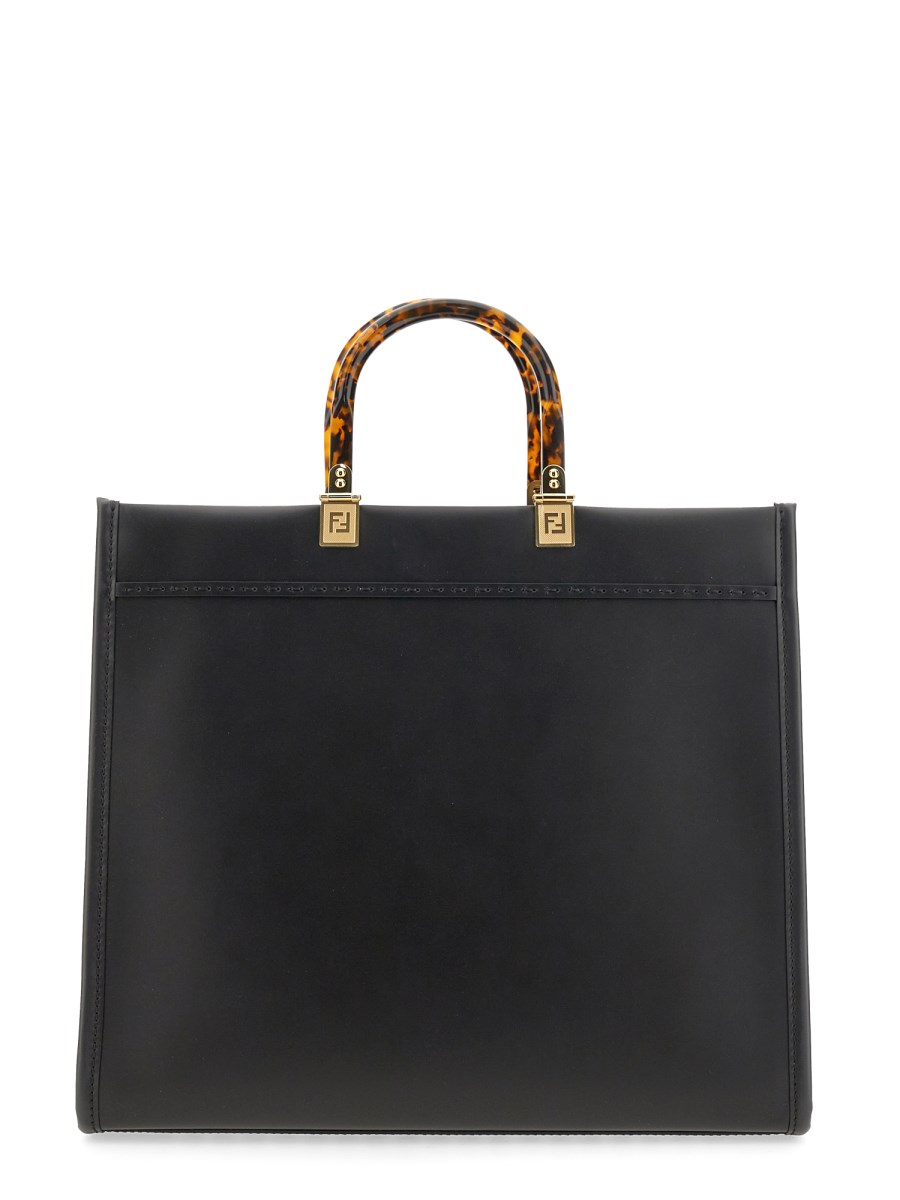 FENDI BORSA SHOPPER SUNSHINE MEDIUM IN PELLE CON STAMPA LOGO Vendita Calda