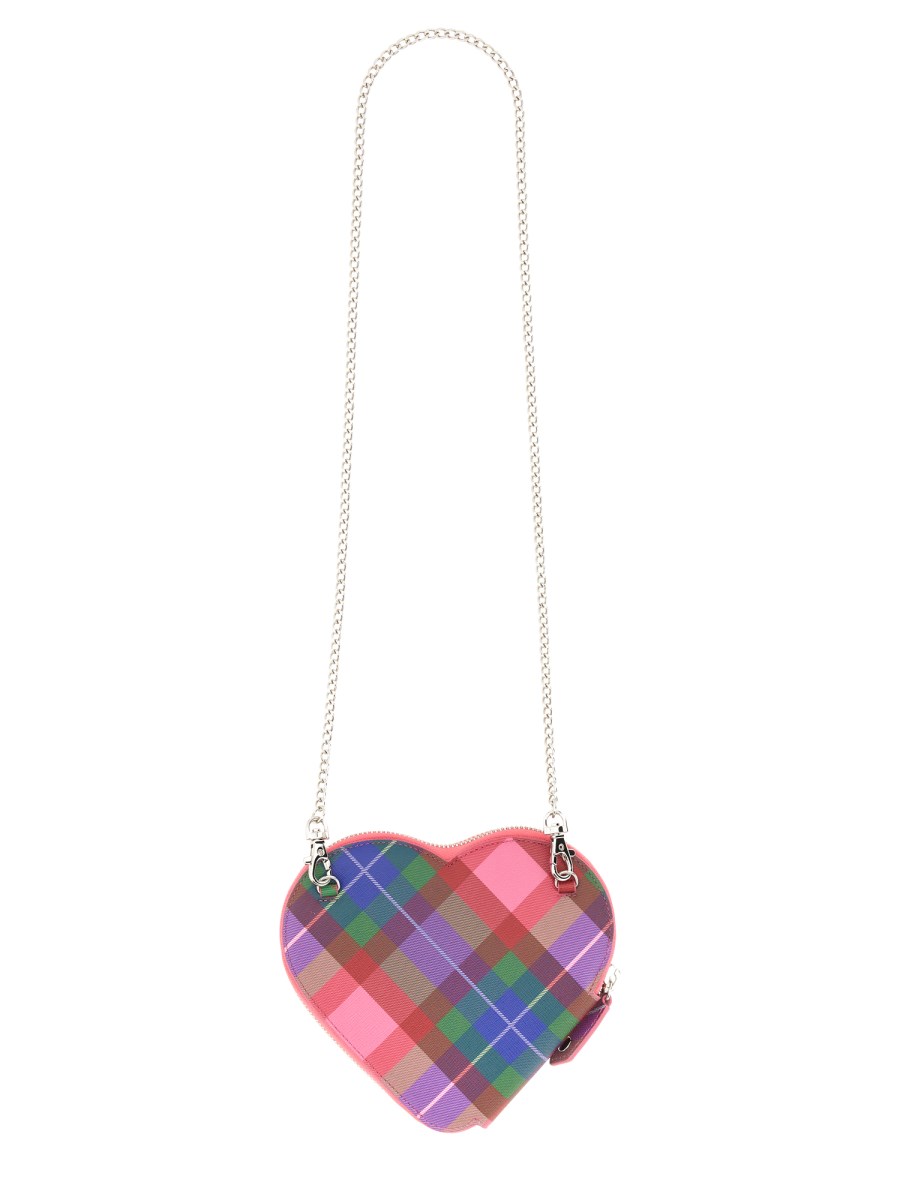 VIVIENNE WESTWOOD BORSA "HEART" TARTAN CANDY CON CATENA Online Outlet