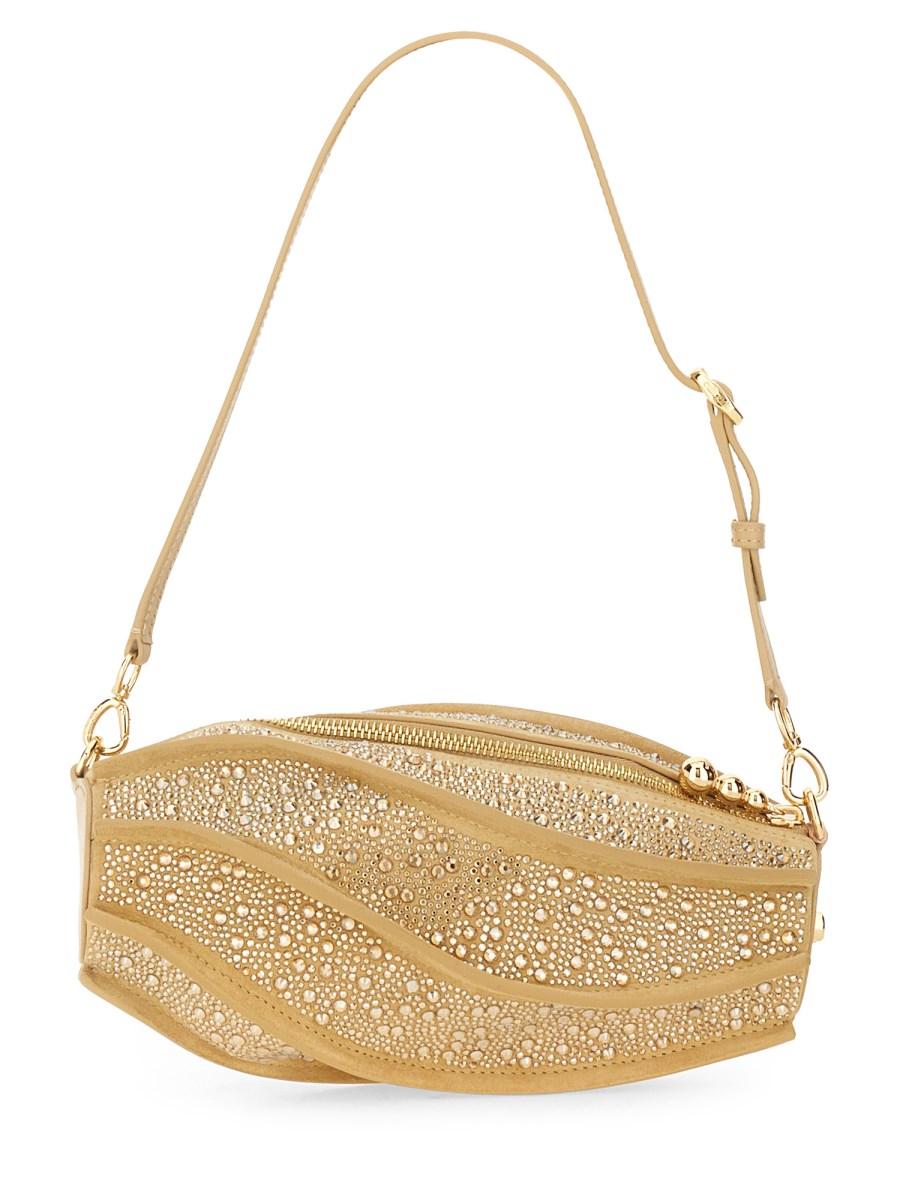 CULT GAIA CLUTCH MYRNA IN PELLE CON STRASS Super sconto