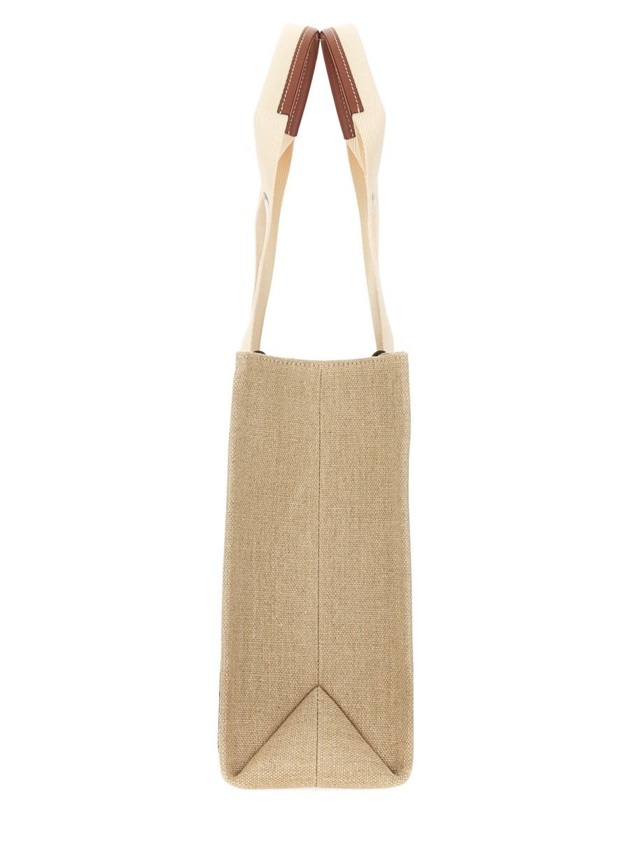 CHLOE&#39; BORSA TOTE WOODY IN LINO Trasporto libero internazionale