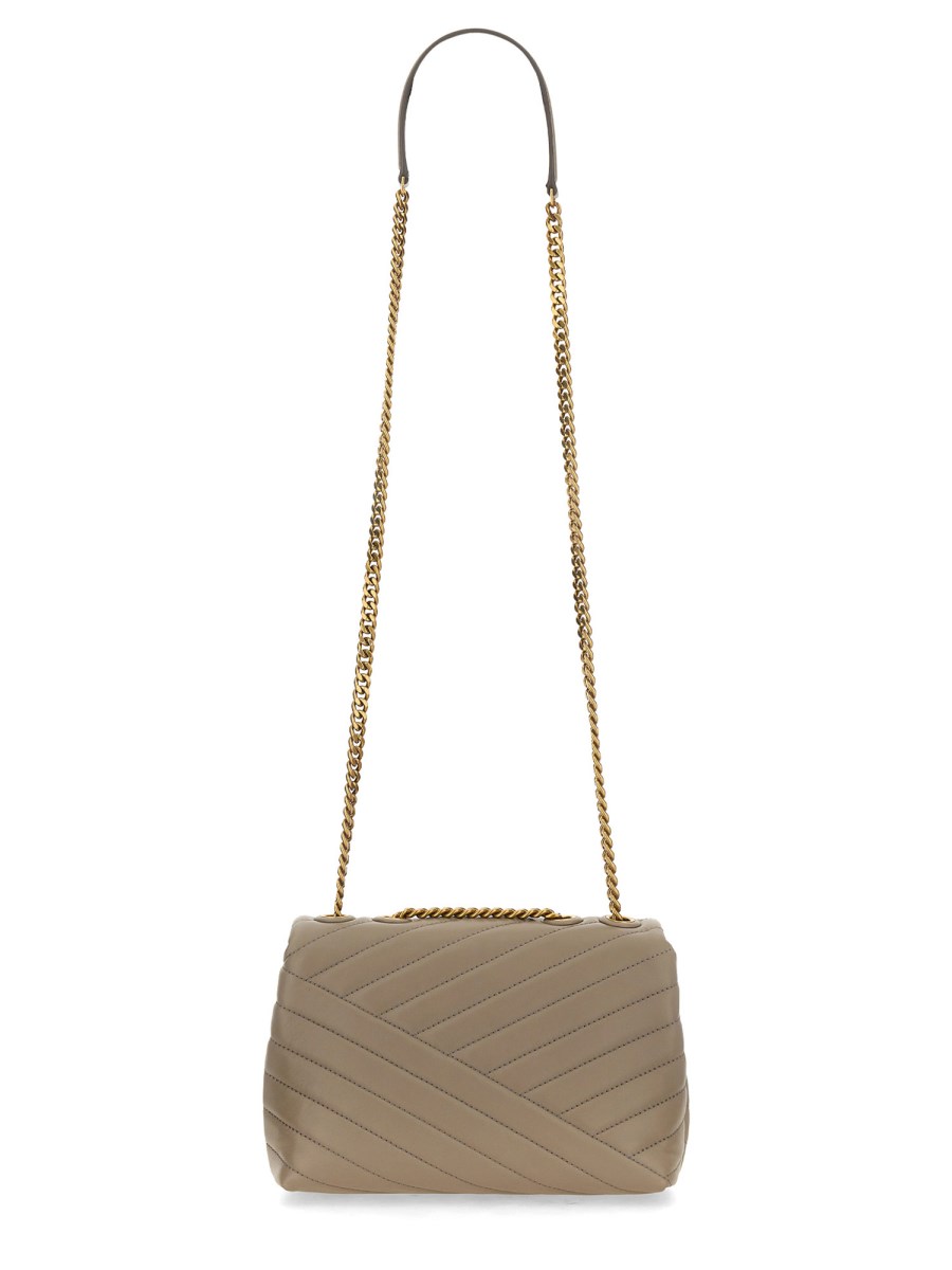 TORY BURCH BORSA A SPALLA KIRA SMALL CONVERTIBLE IN PELLE CHEVRON Nuova