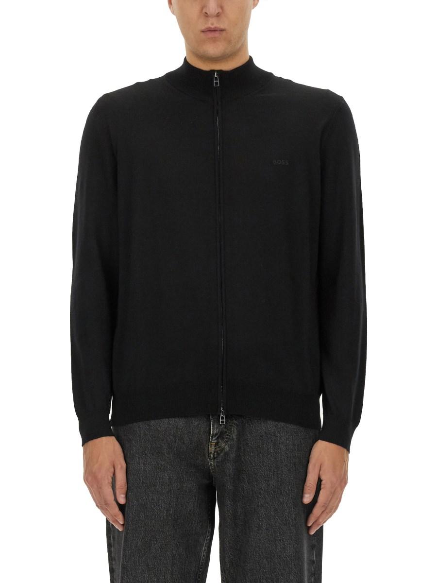 BOSS CARDIGAN "BALONSO" IN LANA CON ZIP Promozione temporanea