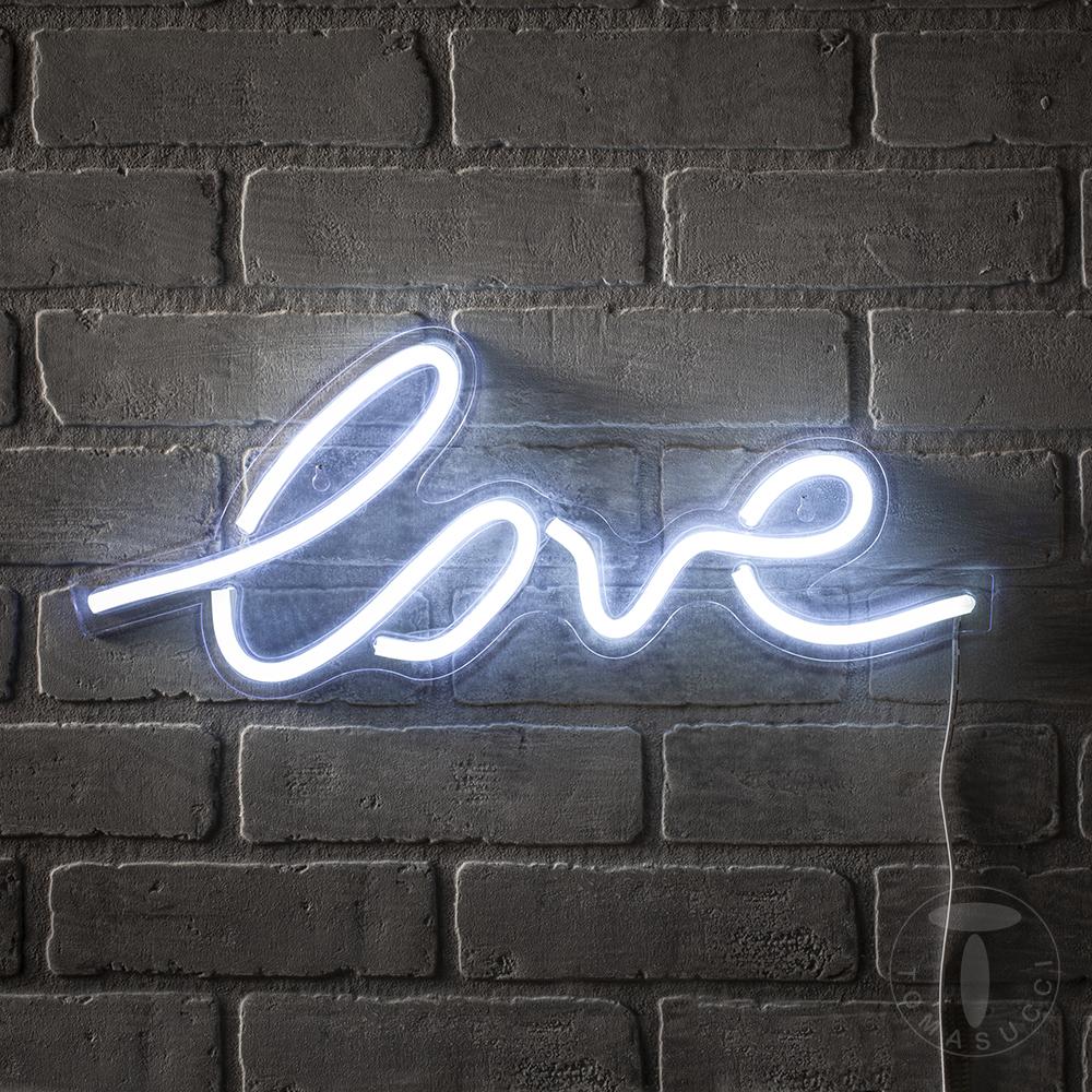 Tomasucci scritta luminosa da parete LOVE Soddisfazione Garantita