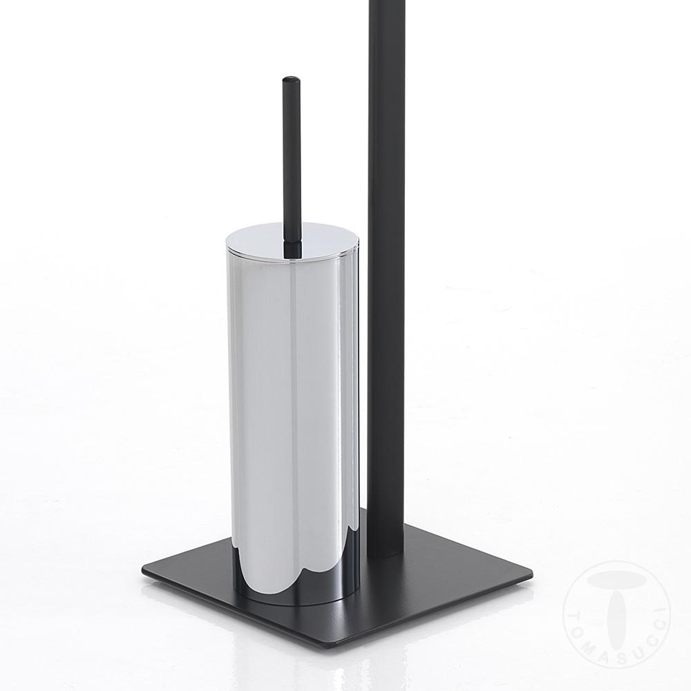 Tomasucci colonna porta spazzolino e porta carta igienica JANNY BLACK Fino Al -60%