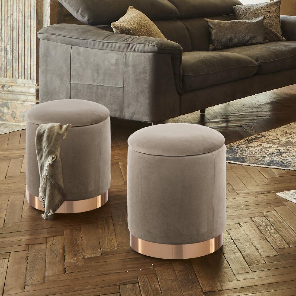 Tomasucci POUF CON.RE "DIDO POWDER TAUPE" Spedizione Gratuita