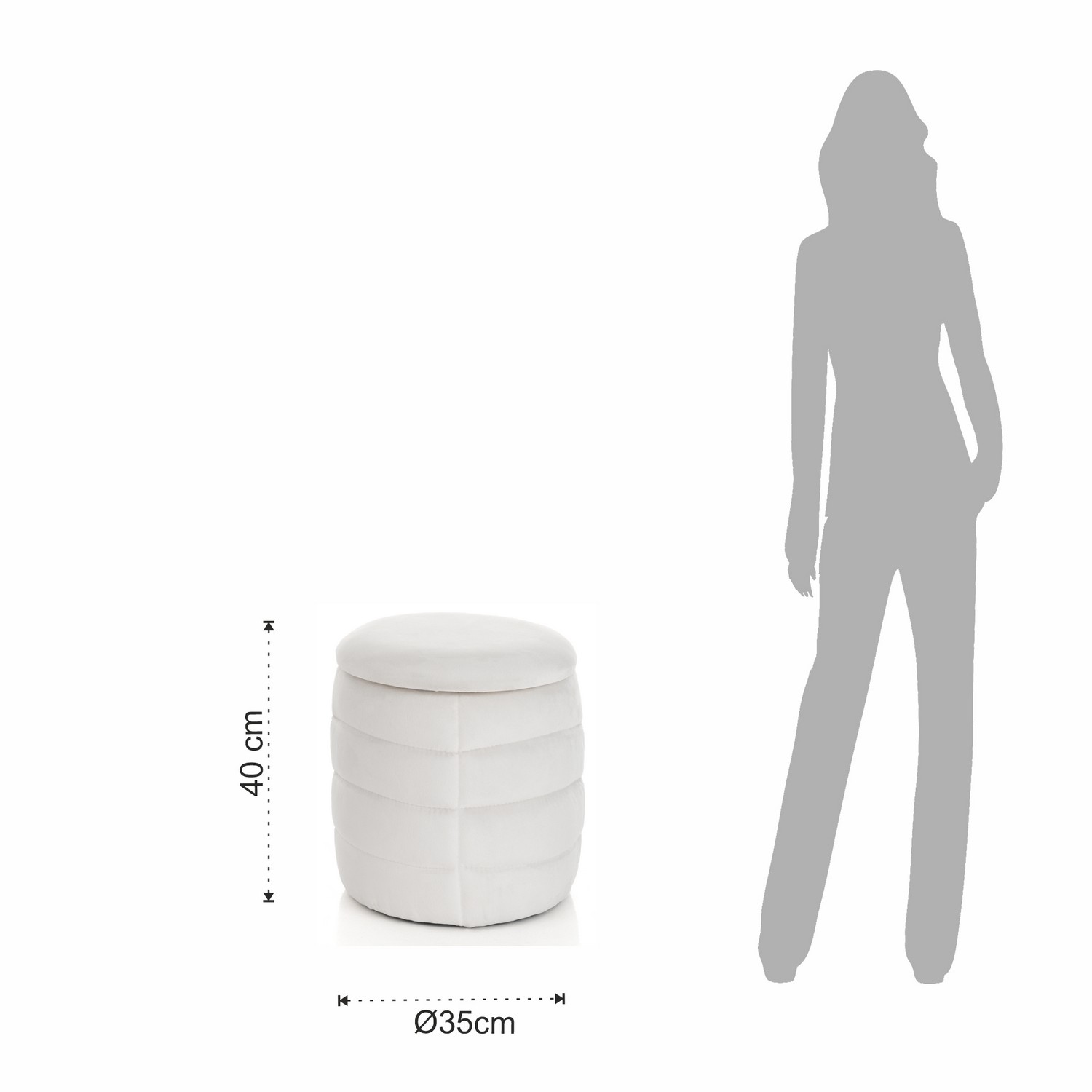 Tomasucci Pouf imbottito contenitore GUM WHITE Offerte