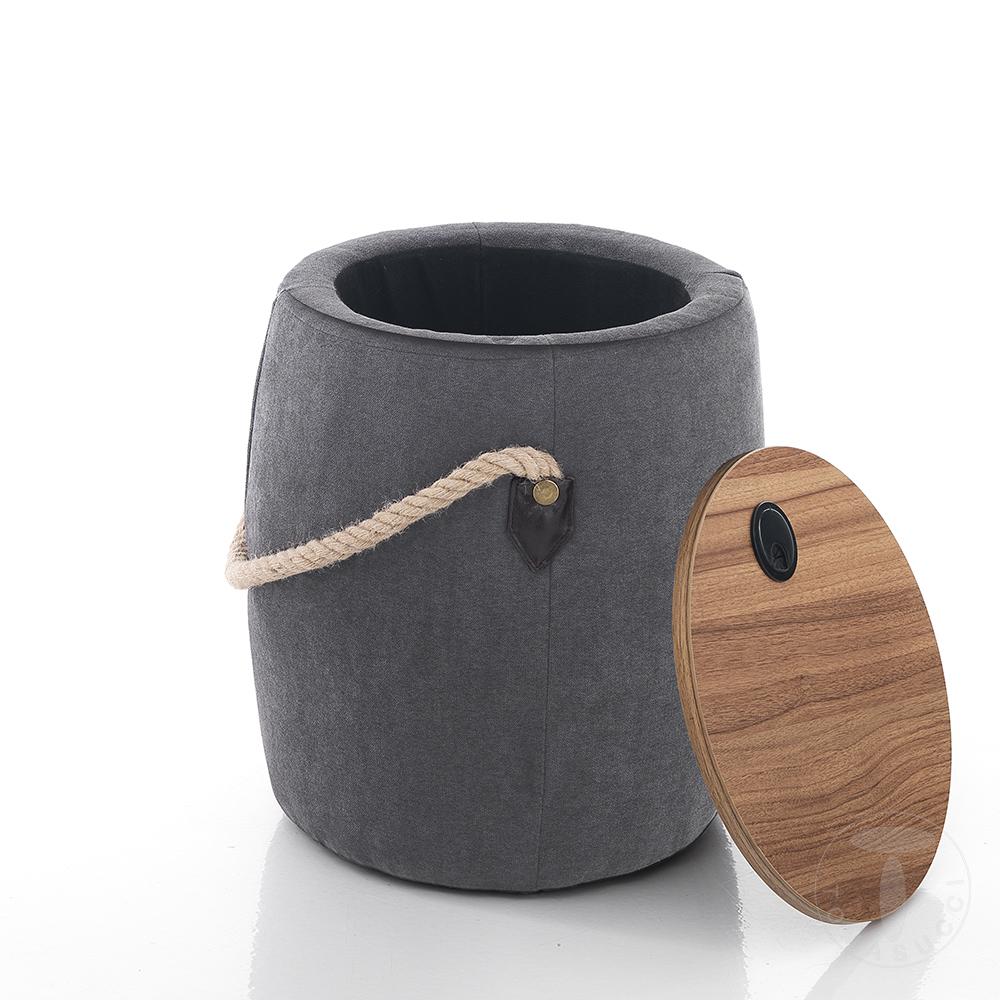 Tomasucci Pouf imbottito contenitore BARRIL DARK GREY I Più Venduti