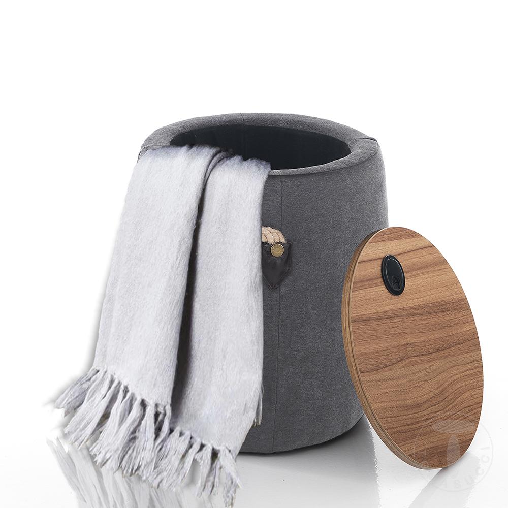 Tomasucci Pouf imbottito contenitore BARRIL DARK GREY I Più Venduti
