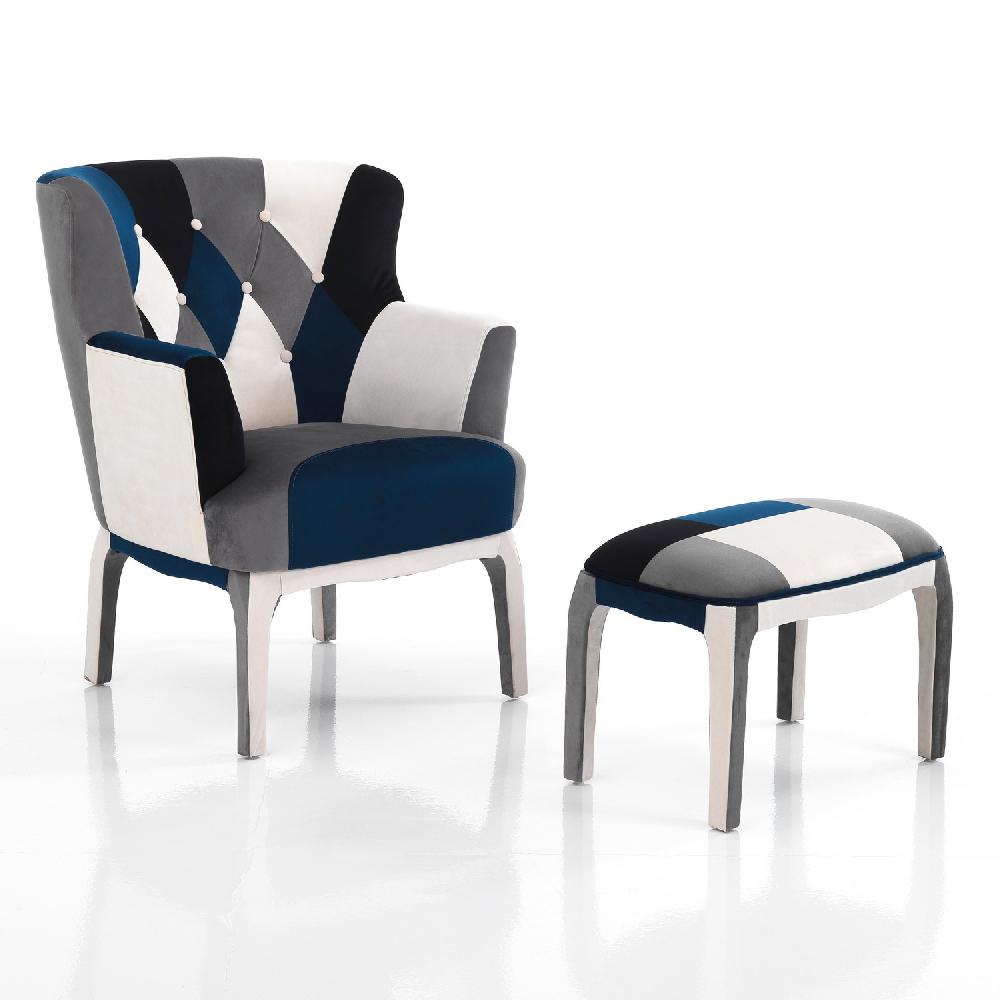 Tomasucci poltrona + pouf KALEIDOS-E BLUE