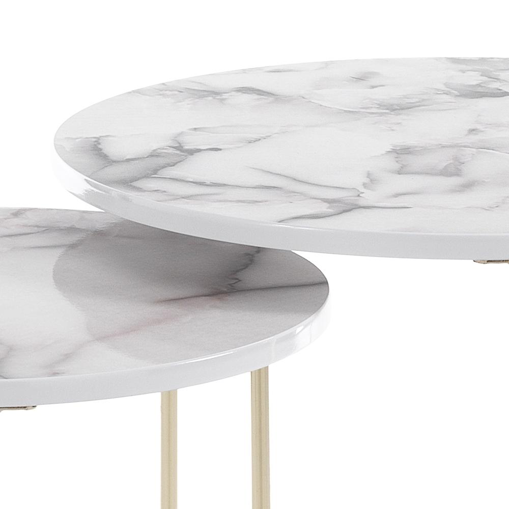Tomasucci Set 2 tavolini THIN-R WHITE MARBLE Fornitura limitata