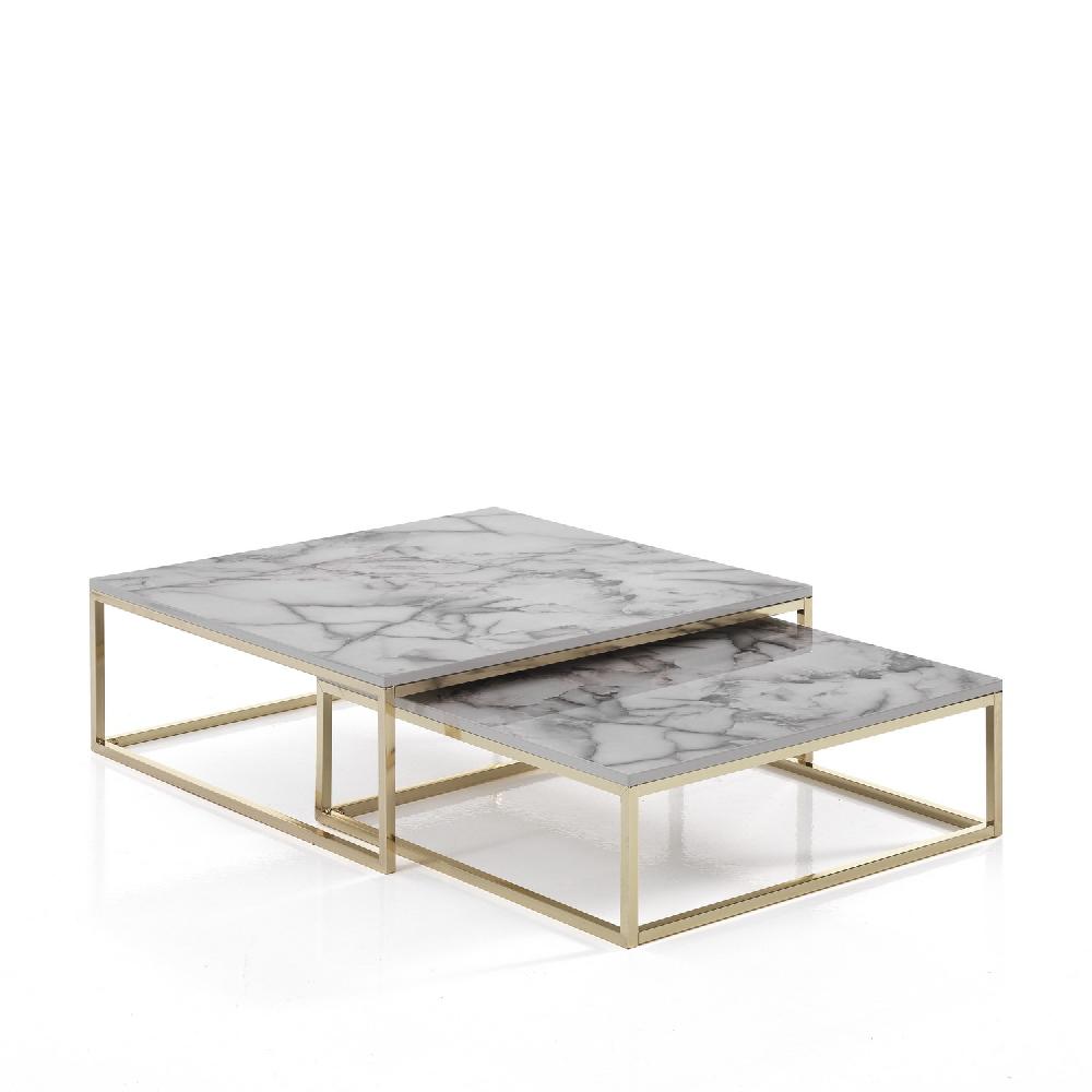 Tomasucci Set 2 tavolini THIN-Q WHITE MARBLE Enormi sconti