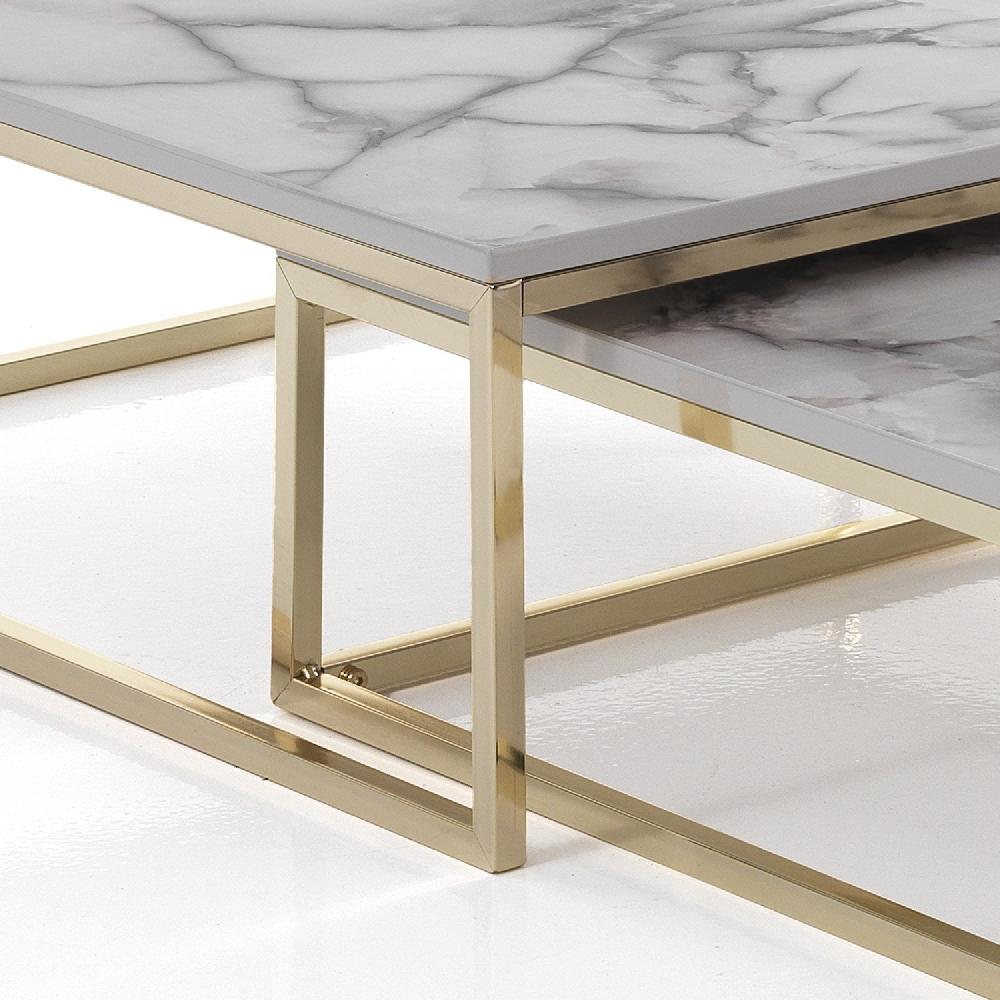 Tomasucci Set 2 tavolini THIN-Q WHITE MARBLE Enormi sconti