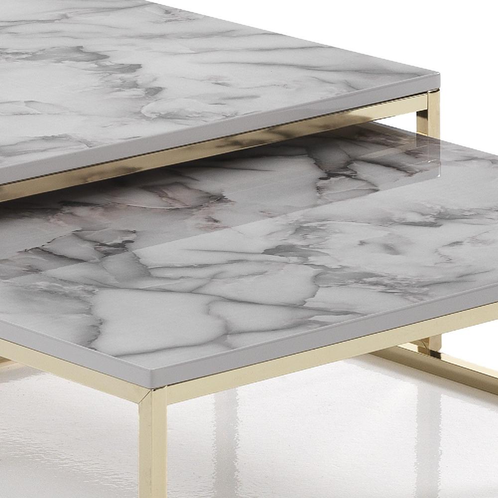 Tomasucci Set 2 tavolini THIN-Q WHITE MARBLE Enormi sconti