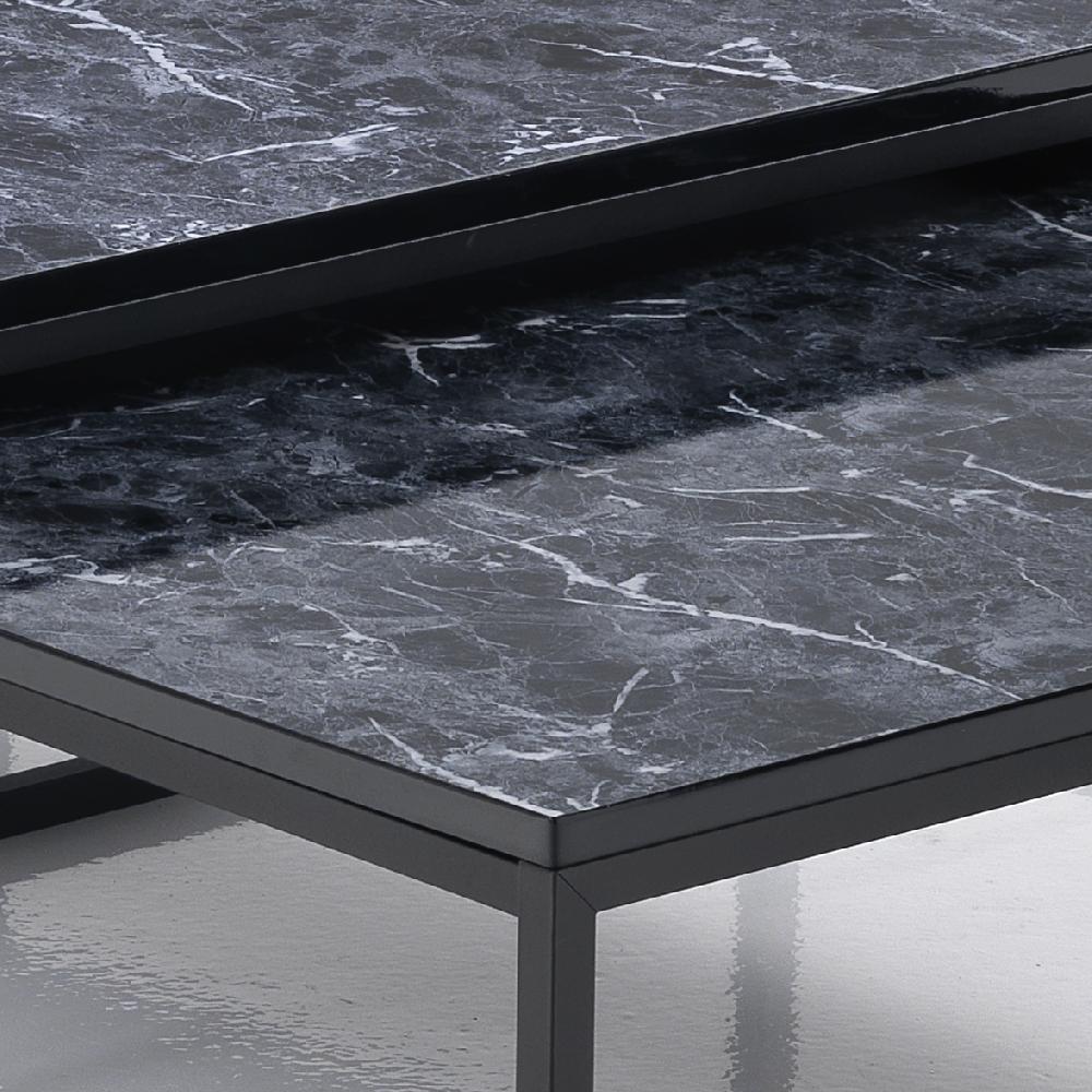 Tomasucci Set 2 tavolini THIN-Q BLACK MARBLE Limitato a 3 giorni