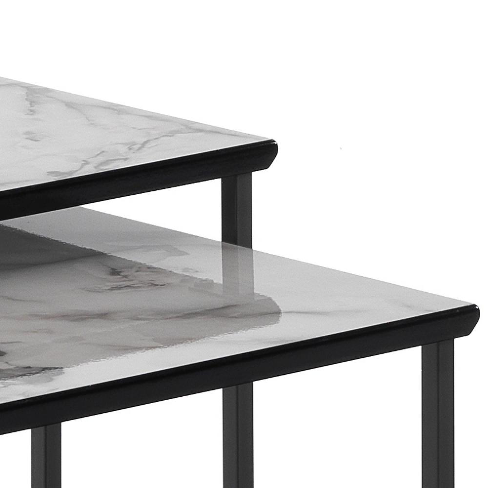 Tomasucci Set 2 tavolini THIN WHITE MARBLE In vendita