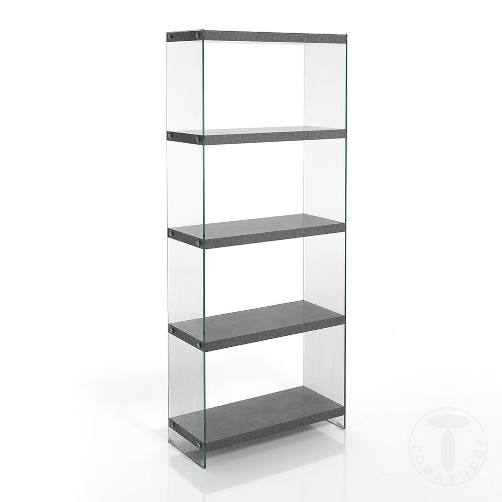 Tomasucci libreria 5 ripiani NANCY 70 CEMENT