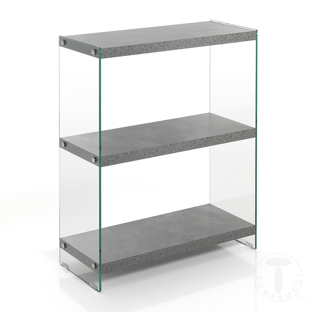 Tomasucci libreria 3 ripiani NANCY 70 CEMENT