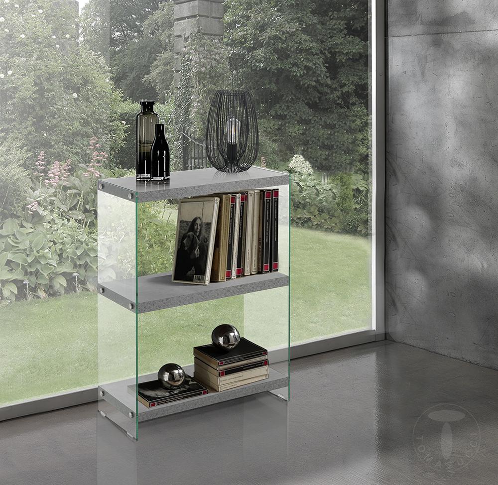Tomasucci libreria 3 ripiani NANCY 70 CEMENT Officina