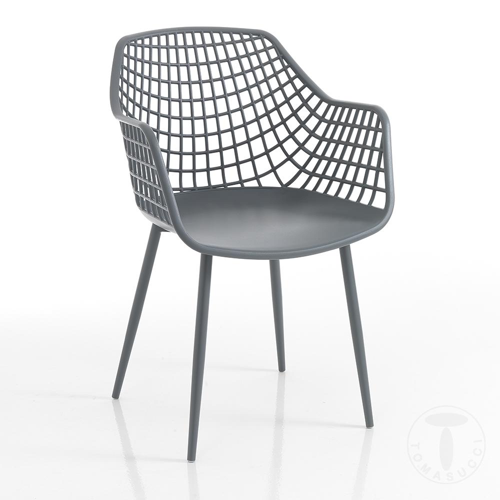 Tomasucci sedia da interno / esterno NAIROBI GREY PLUS