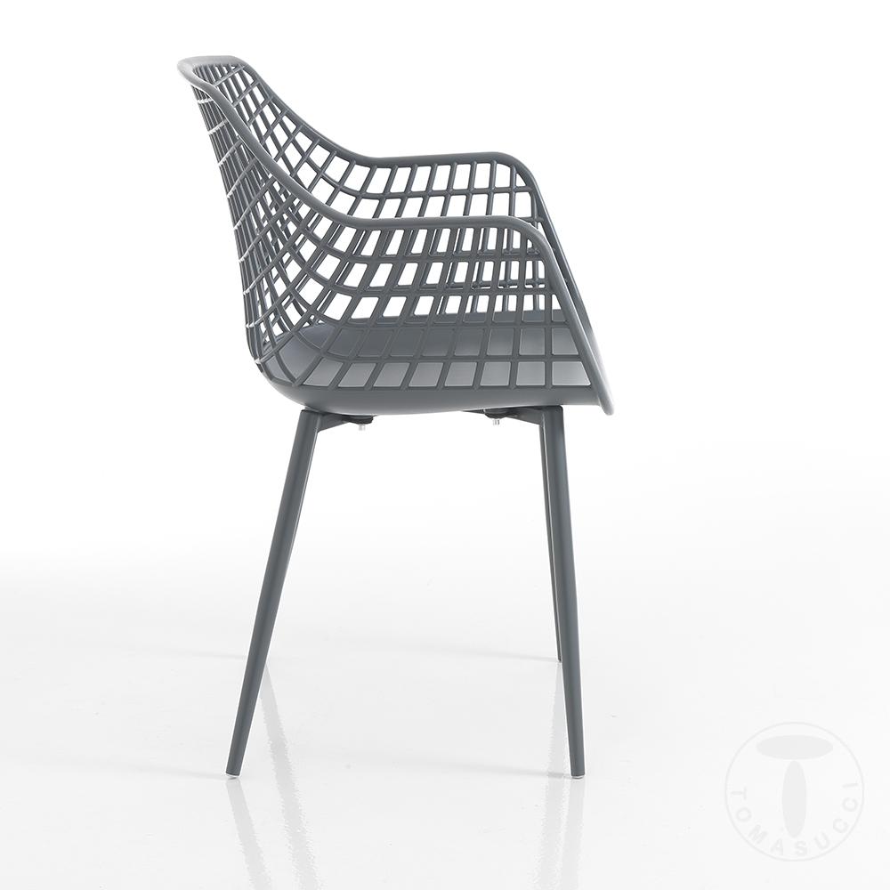 Tomasucci sedia da interno / esterno NAIROBI GREY PLUS Trasporto libero internazionale