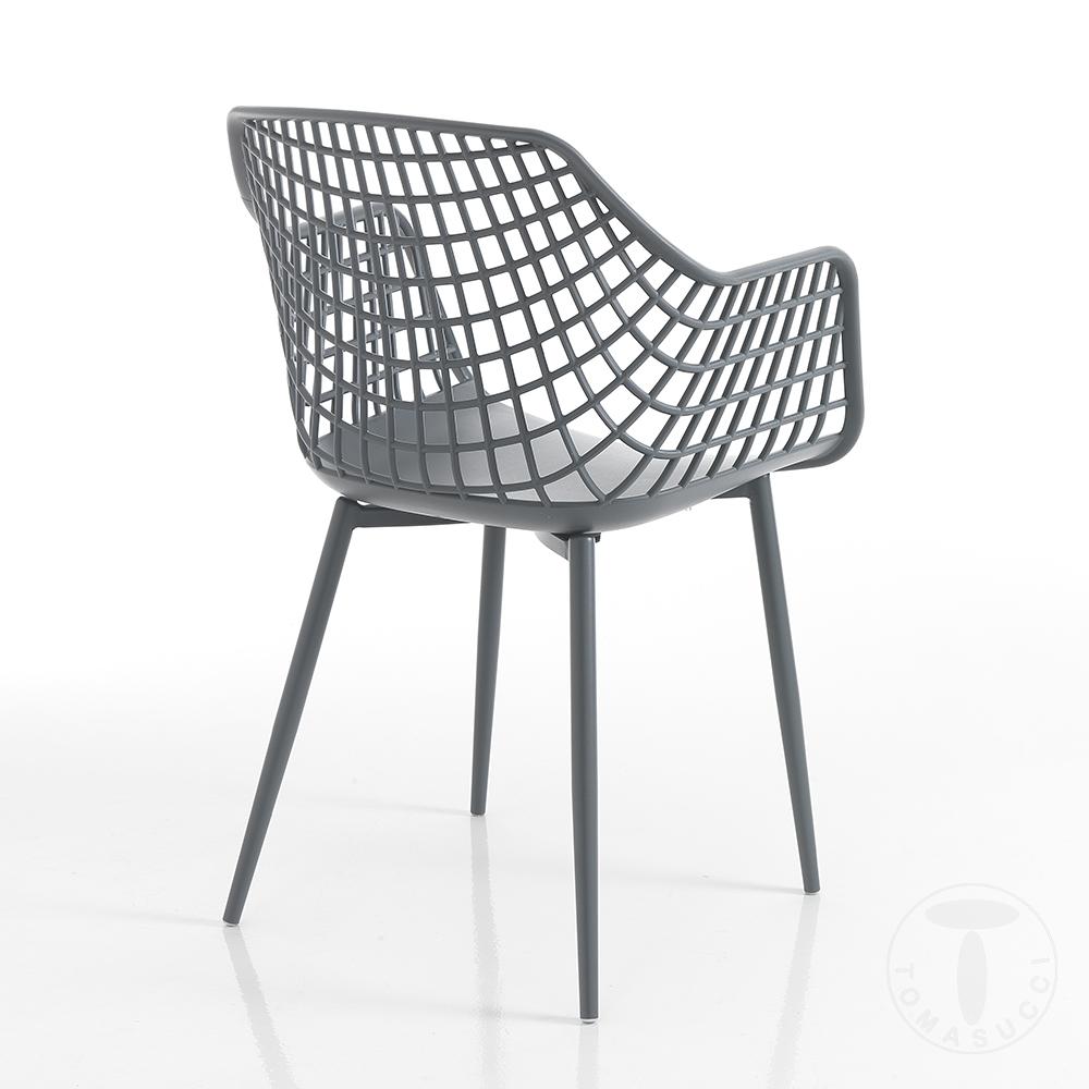Tomasucci sedia da interno / esterno NAIROBI GREY PLUS Trasporto libero internazionale